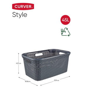 Curver Laundry Basket Style 45L Anthracite