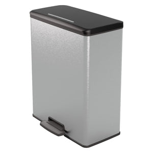 Curver Pedal Bin Deco Rectangular 65L Silver