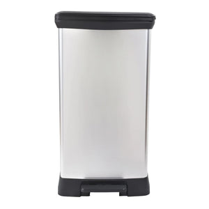 Curver Pedal Bin Deco Rectangular 50L Silver