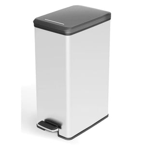 Curver Slim Pedal Bin Deco 40L Silver