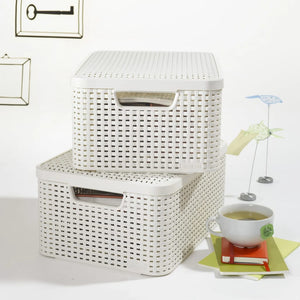 Curver Storage Box with Lid Style M 18L Creamy White