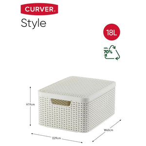 Curver Storage Box with Lid Style M 18L Creamy White