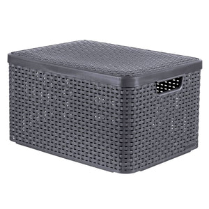 Curver Storage Box with Lid Style L 30L Metallic Silver