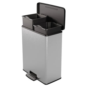 Curver Duo Pedal Bin Deco 26L+26L Silver