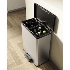 Curver Duo Pedal Bin Deco 26L+26L Silver