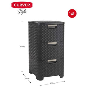 Curver Drawer Cabinet Style 3x14L Anthracite