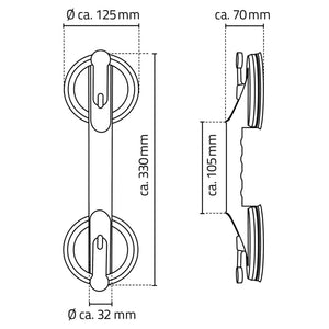 RIDDER Suction Grab Rail 12.5 cm 100 kg A0150201