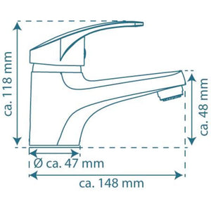 SCHÜTTE Basin Mixer ORAZI Low Pressure Chrome