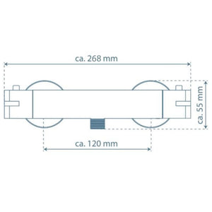 SCHÜTTE Thermostatic Shower Mixer Tap LONDON 5.5 cm