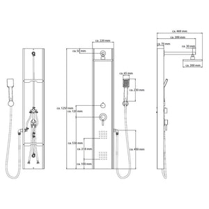 SCHÜTTE Shower Panel with Single Lever Mixer TAHITI Stainless Steel