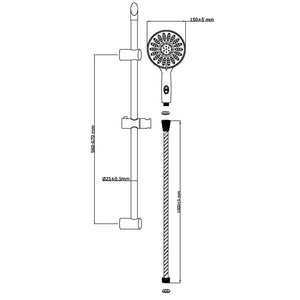 SCHÜTTE Shower Rail Set FLORENZ Chrome