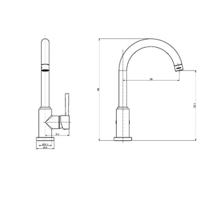 SCHÜTTE Sink Mixer CORNWALL Matt Graphite