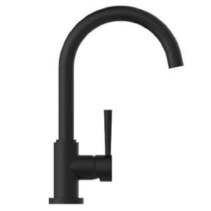 SCHÜTTE Sink Mixer with High Round Spout CORNWALL Low Pressure Black Matt