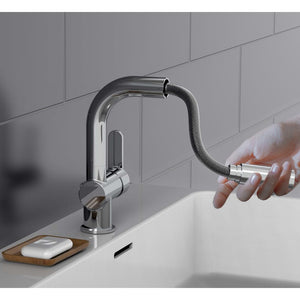 SCHÜTTE Basin Mixer with Pull-Out Spray LONDON Chrome