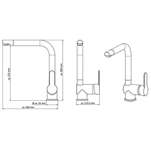 SCHÜTTE Sink Mixer with High Spout RIO High Gloss Graphite