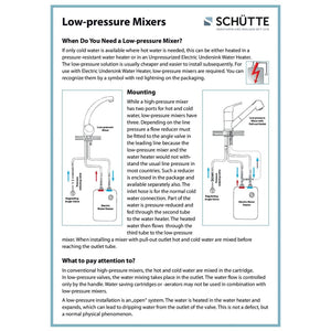 SCHÜTTE Sink Mixer ULTRA Low Pressure Chrome