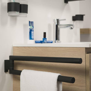 Tiger 2 Arm Towel Rail "Bold" Matt Black