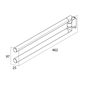 Tiger 2 Arm Towel Rail "Bold" Matt Black