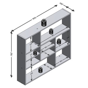 FMD Wall-mounted Shelf with 9 Compartments White