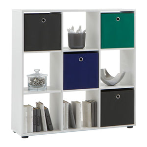 FMD Standing Shelf with 9 Compartments White