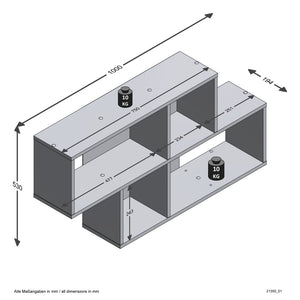 FMD Wall-mounted Shelf with 4 Compartments Old Style Dark Anthracite