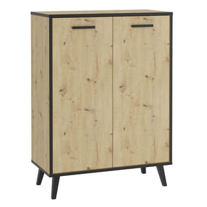 FMD Shoe Cabinet with 5 Compartments 68.5x33x93.5 cm Artisan Oak