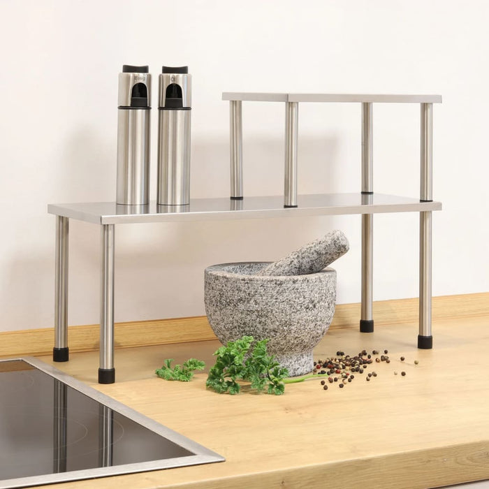 HI Kitchen Rack 2 Shelves Silver