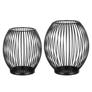 HI 2 Pieces Candle Holder Set Black