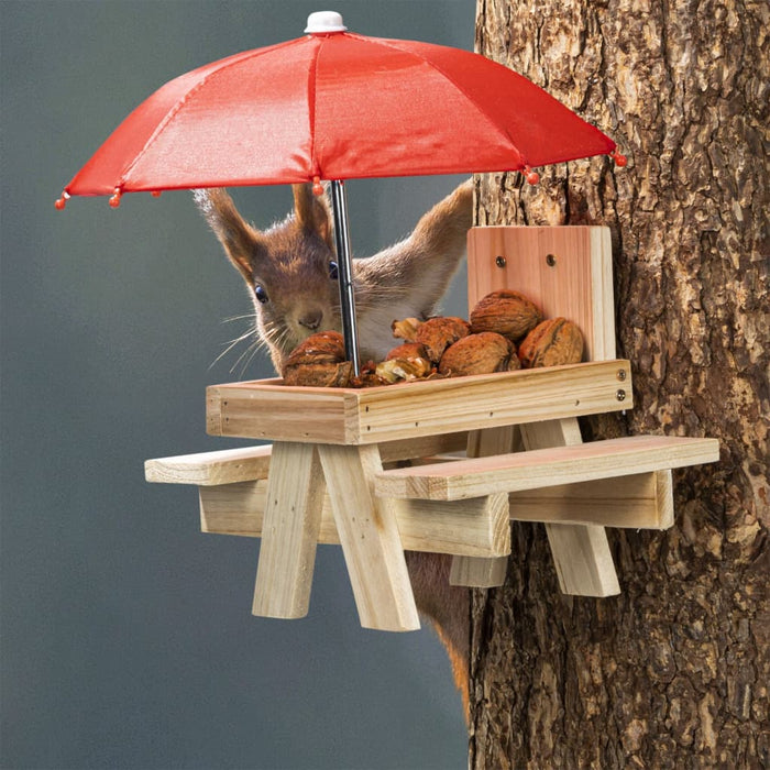 HI Squirrel Feeder with Umbrella Beige