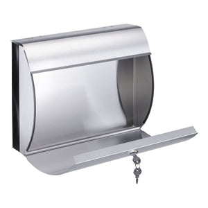 HI Letter Box with Newspaper Holder 38x13.3x30.4 cm Stainless Steel