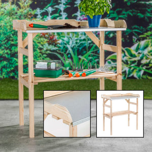 HI Wooden Planting Table 82x38x78 cm