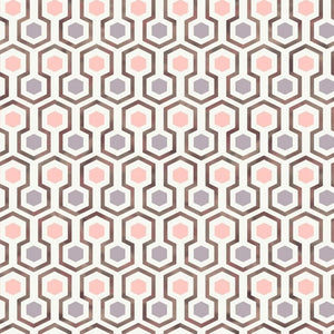 Noordwand Wallpaper Good Vibes Hexagon Pattern Pink and Purple