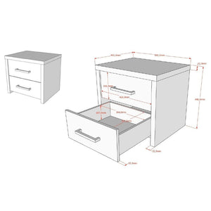 Vipack Nightstand Aline 2-drawer Light Oak