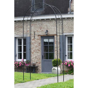 Nature Garden Arch Metal 229x38x113 cm Black