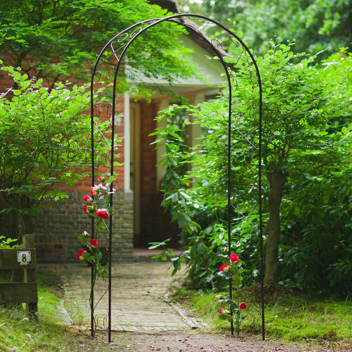 Nature Garden Arch Metal 100x37x230cm Black