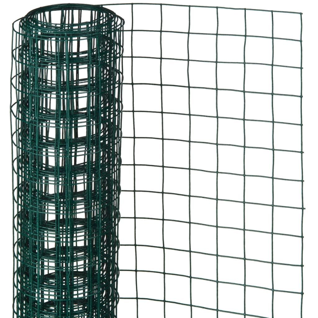 Nature Wire Mesh Square 0.5x2.5 m 13 mm Plastic Coated Steel Green