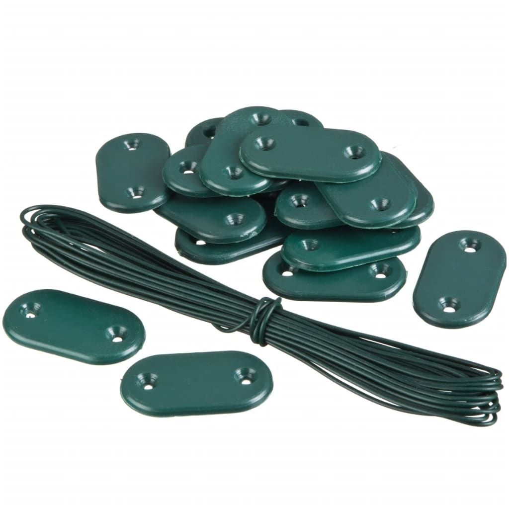 Nature 27 Pieces Garden Screen Fastening Set Green