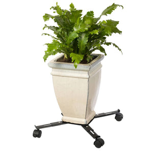 Nature Adjustable Plant Trolley 4-armed Metal Black