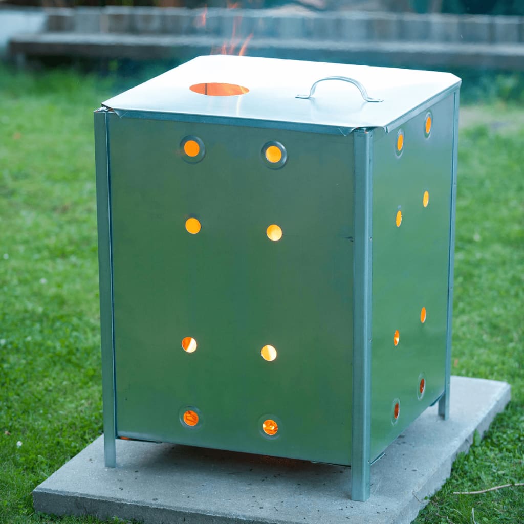 Nature Garden Incinerator Galvanised Steel 46x46x65 cm Square