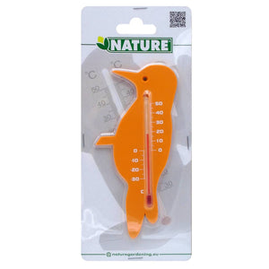 Nature Outdoor Wall Thermometer Finch Orange