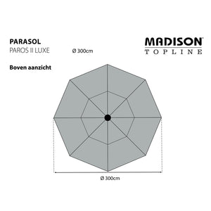 Madison Garden Parasol Paros II Luxe 300 cm Grey