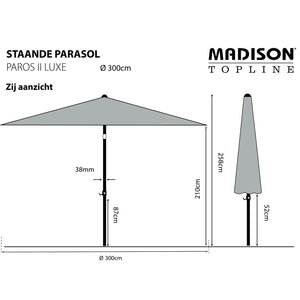 Madison Garden Parasol Paros II Luxe 300 cm Sage Green