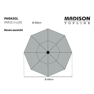 Madison Parasol Paros II Luxe 300 cm Light Grey