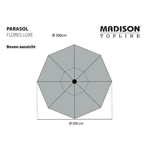 Madison Garden Parasol  Flores Luxe 300 cm Round Light Grey