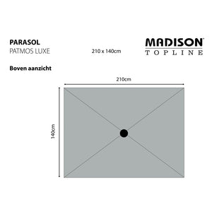 Madison Parasol Patmos Luxe Rectangle 210x140 cm Light Grey