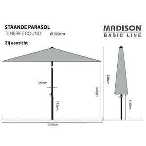 Madison Parasol Tenerife 300 cm Ecru