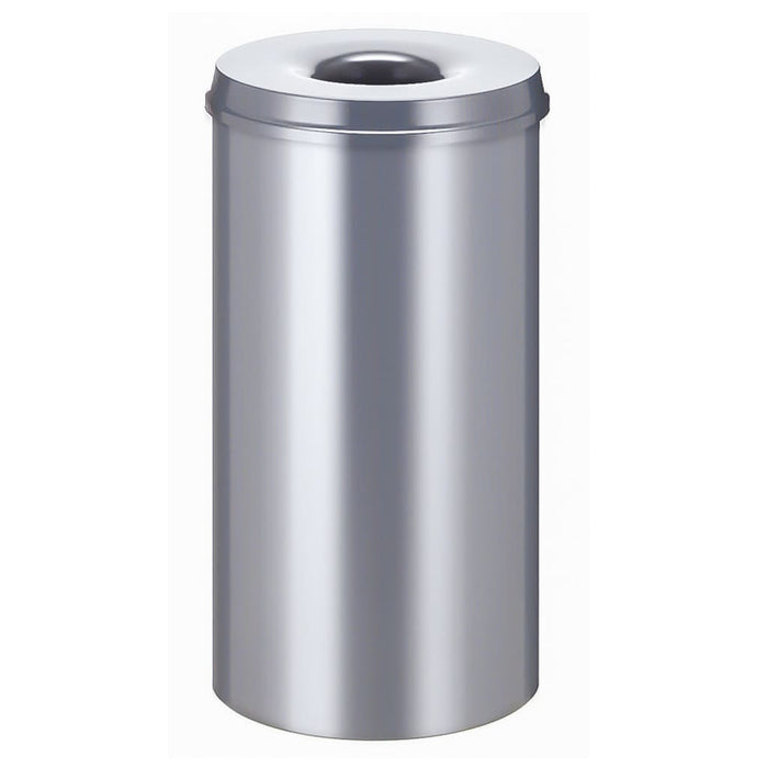 V-Part Self Extinguishing Waste Paper Bin 50 L Silver