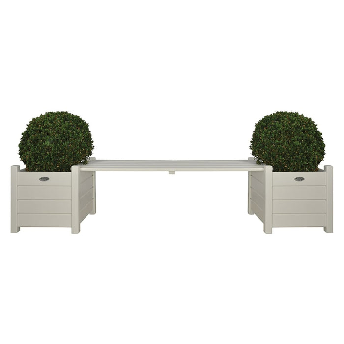 Esschert Design Planters with Bridge Bench White CF33W