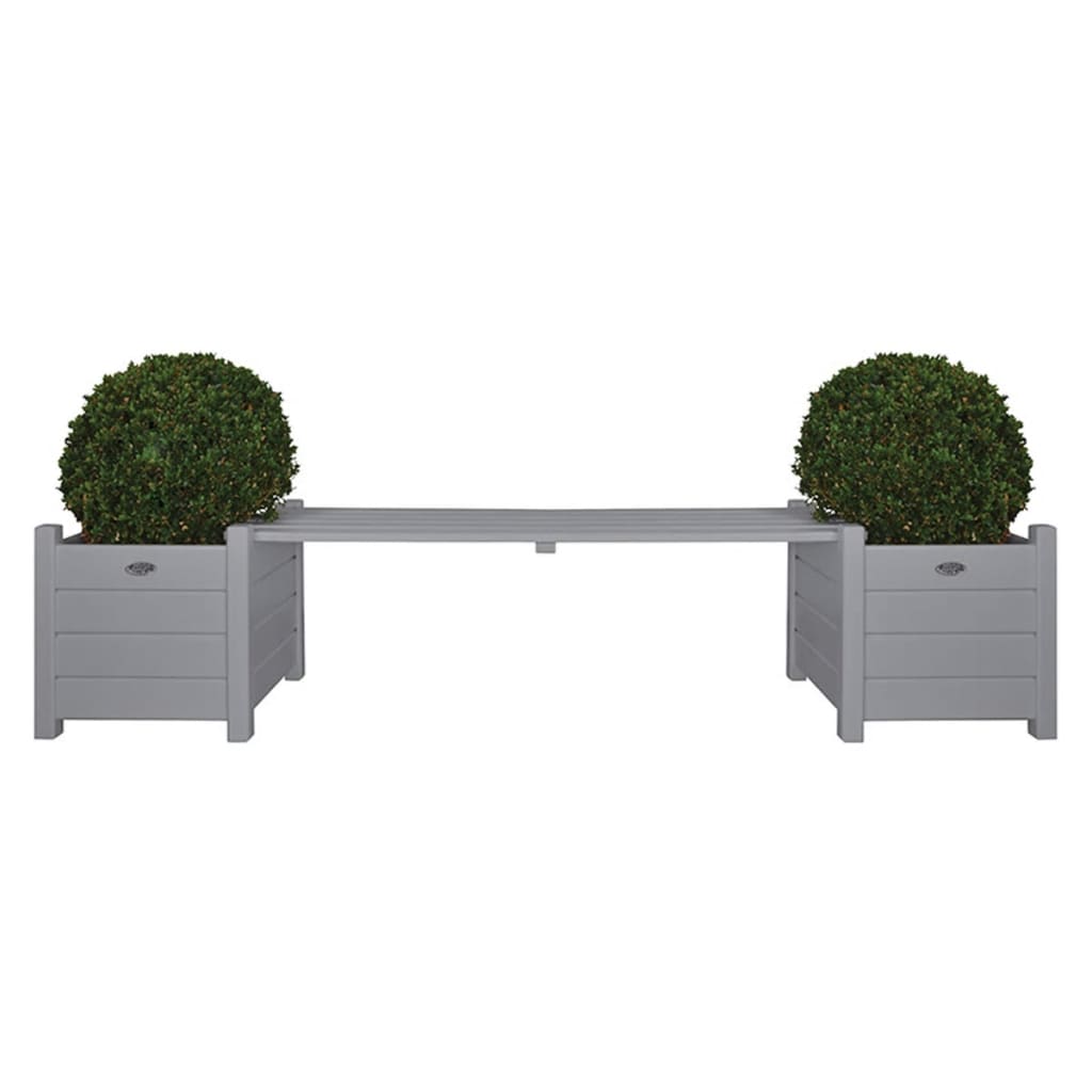 Esschert Design Planters with Bridge Bench Grey CF33G