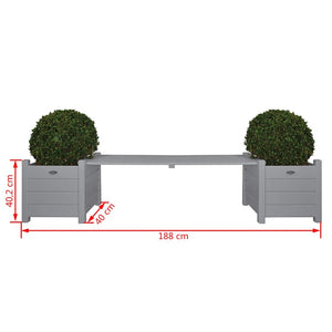 Esschert Design Planters with Bridge Bench Grey CF33G